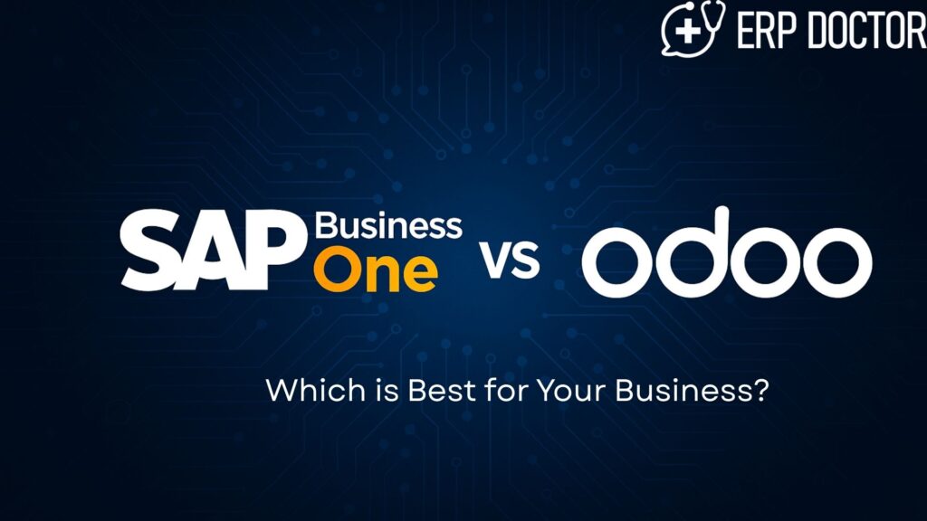 Comparison of SAP Business One and Odoo features for small to mid-sized businesses.
