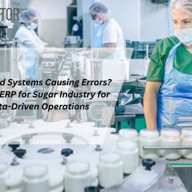 ERP for Sugar Industry dashboard showing production, inventory, and workflow automation
