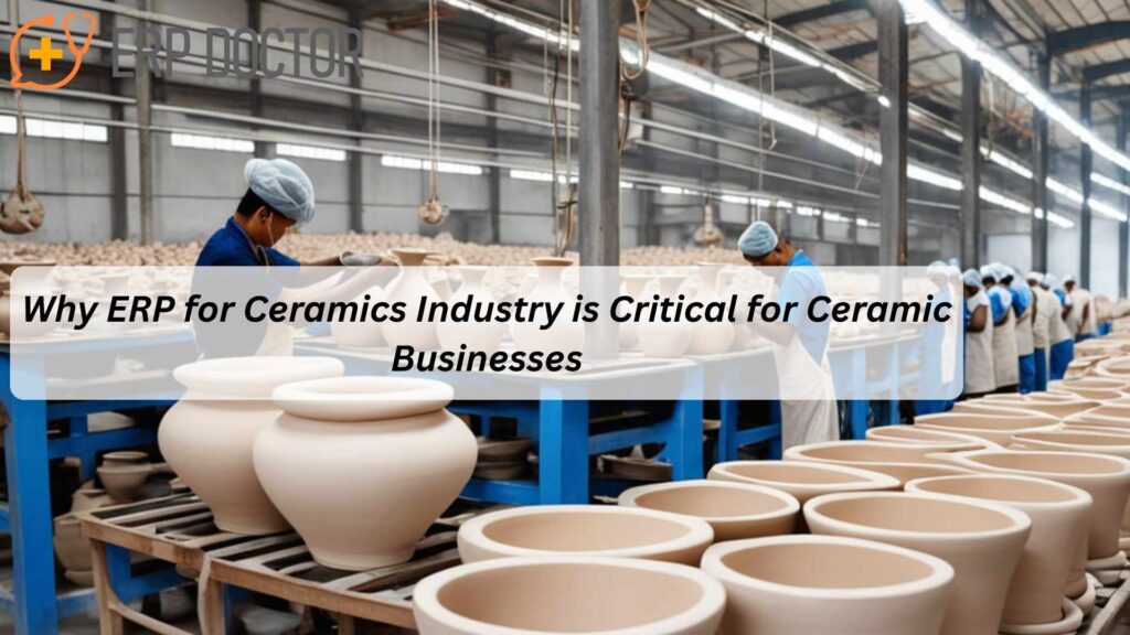ERP for Ceramics Industry dashboard showing ceramics production management and inventory tracking