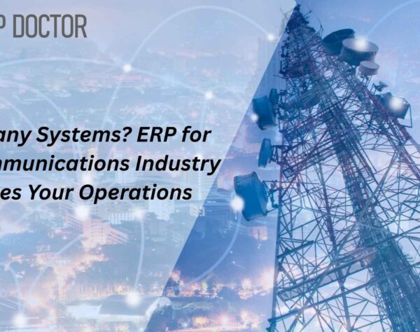 Telecom professionals using ERP Telecommunications Industry software to manage network, operations, and customer workflows
