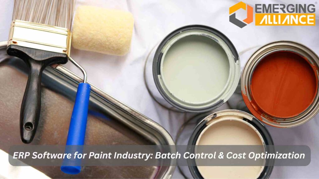 ERP software dashboard for paint industry batch control, compliance, and cost optimization