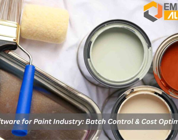ERP software dashboard for paint industry batch control, compliance, and cost optimization