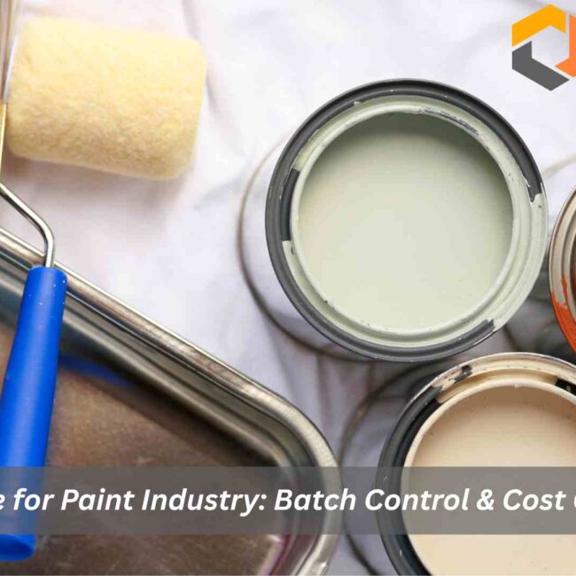 ERP software dashboard for paint industry batch control, compliance, and cost optimization