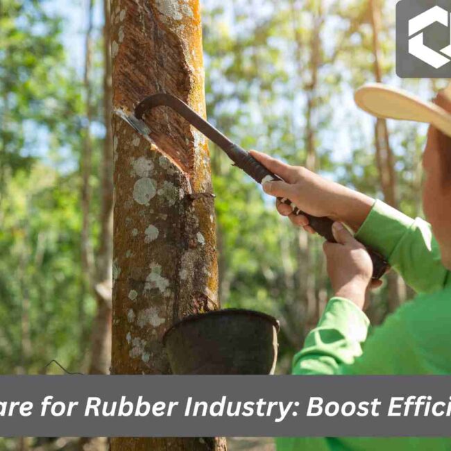ERP software for rubber industry dashboard showing production and quality control
