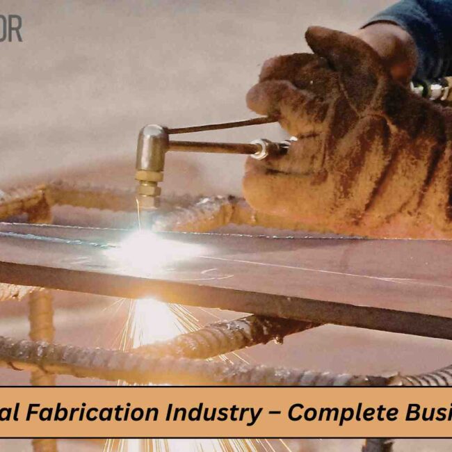 Metal fabrication process with welding, highlighting ERP solutions for manufacturing planning and operations