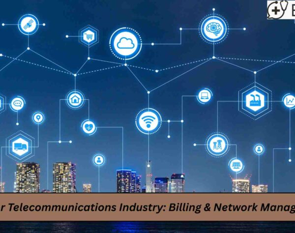 ERP for Telecommunications Industry dashboard showing billing and network management analytics