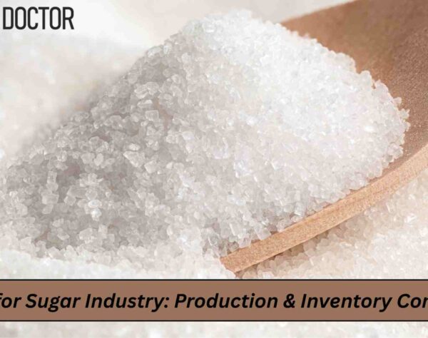 ERP dashboard managing sugar mill production batches and seasonal inventory control in real time