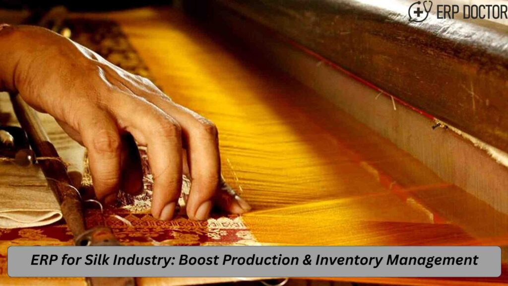 ERP software dashboard showing production, inventory, and cost control for silk industry manufacturers