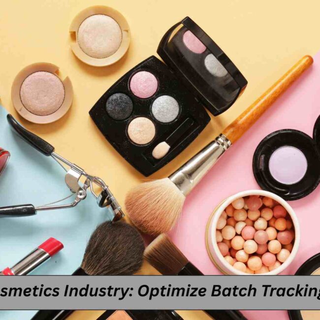 Cosmetics production line monitored with ERP for Cosmetics Industry batch tracking