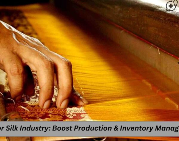 ERP software dashboard showing production, inventory, and cost control for silk industry manufacturers