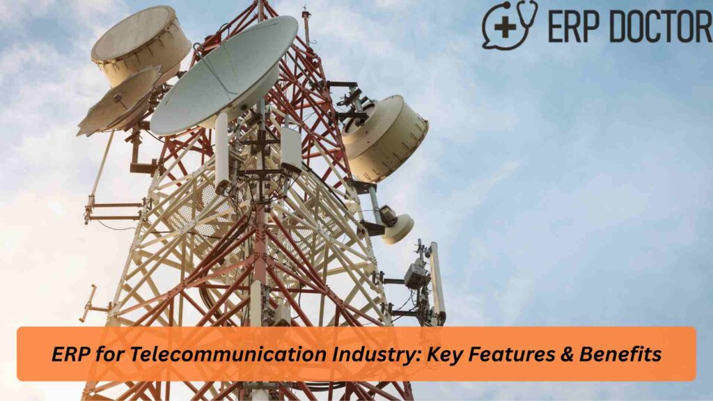 ERP for telecommunication industry dashboard displaying network and billing operations