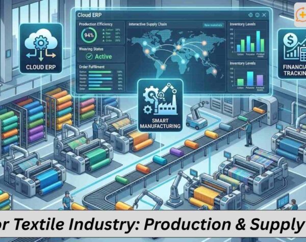 ERP dashboard for textile production, inventory tracking, and supply chain management system