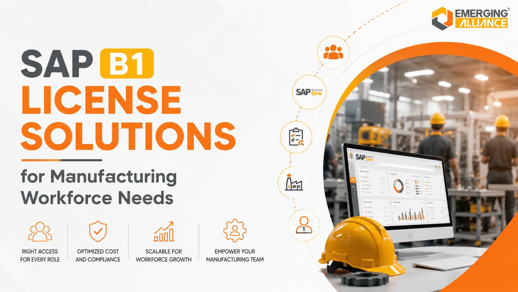 SAP B1 License solutions enabling manufacturing businesses to provide the right ERP access for employees, improve workforce productivity, and optimize software licensing costs.