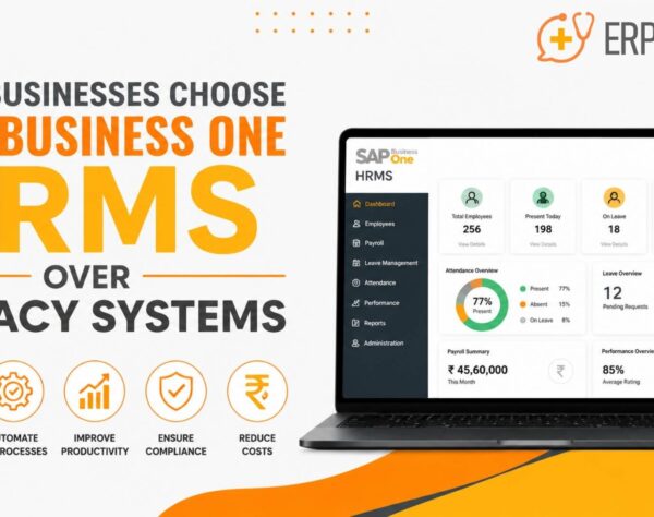 Business professionals using SAP Business One HRMS dashboard to streamline HR processes and replace legacy HR management systems.