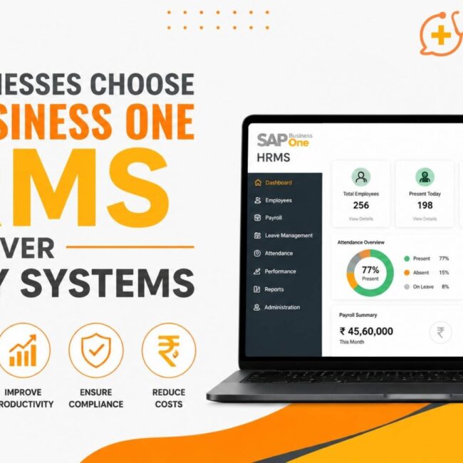 Business professionals using SAP Business One HRMS dashboard to streamline HR processes and replace legacy HR management systems.
