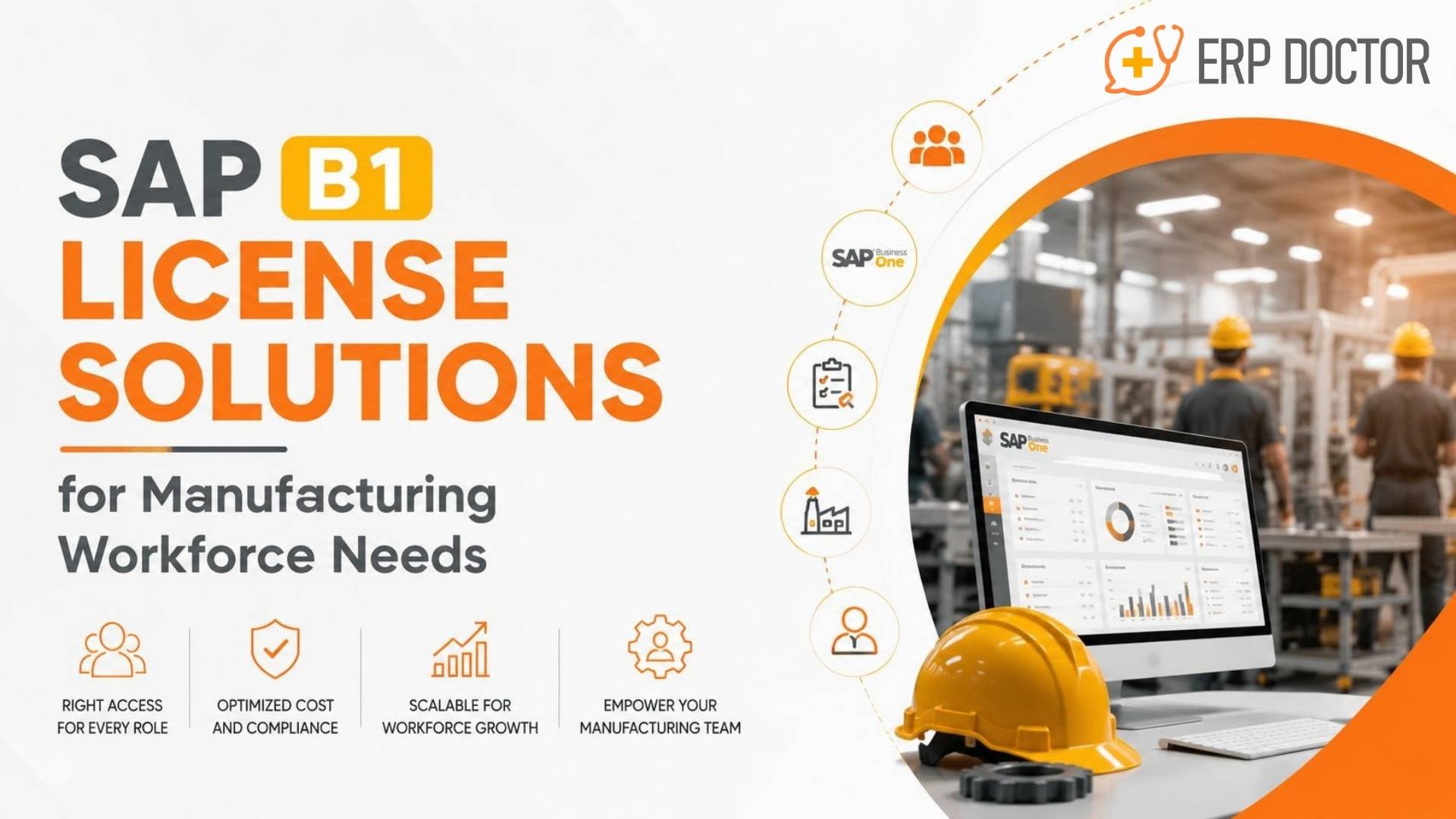 SAP B1 License solutions enabling manufacturing businesses to provide the right ERP access for employees, improve workforce productivity, and optimise software licensing costs.