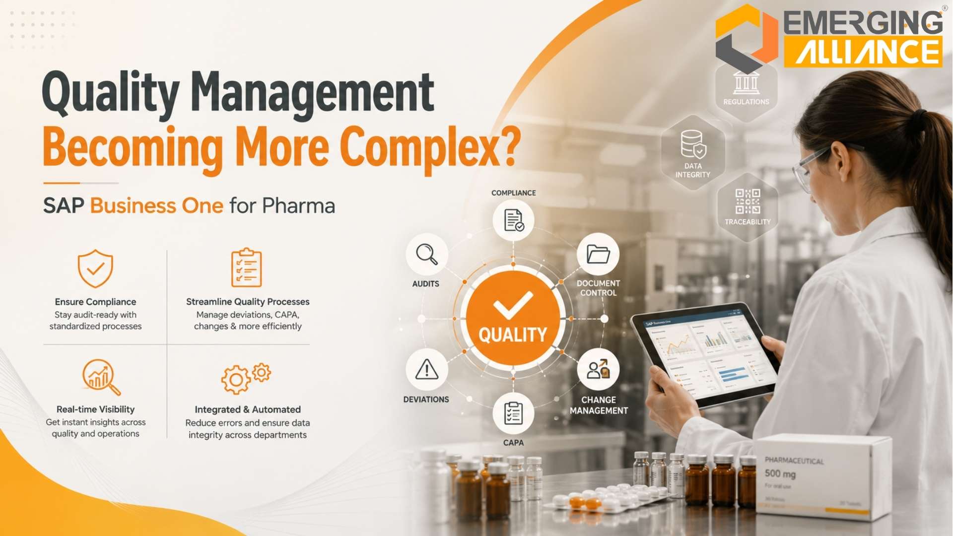 SAP Business One for Pharma helping pharmaceutical companies simplify quality management and regulatory compliance