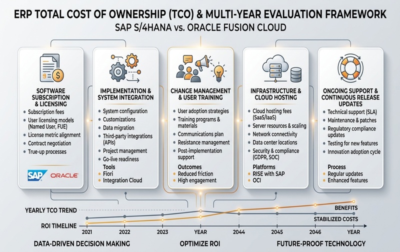 ERP Total Cost of Ownership (TCO) & Multi-Year Evaluation Framework: SAP S/4HANA vs Oracle Fusion Cloud